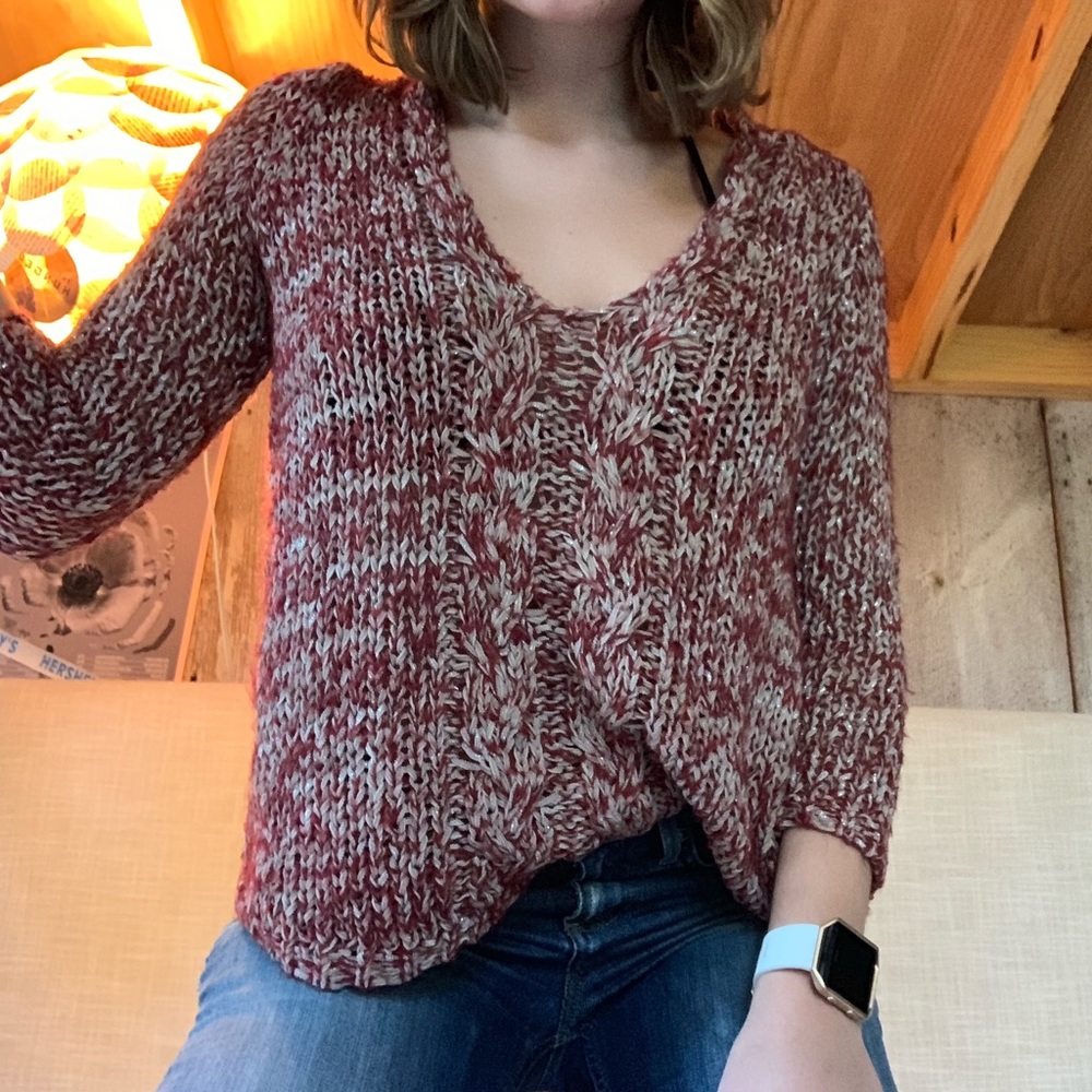 Red knit sweater